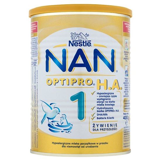 NAN OPTIPRO H.A. 1 Hypoalergiczne mleko początkowe w proszku dla niemowląt od urodzenia 400 g