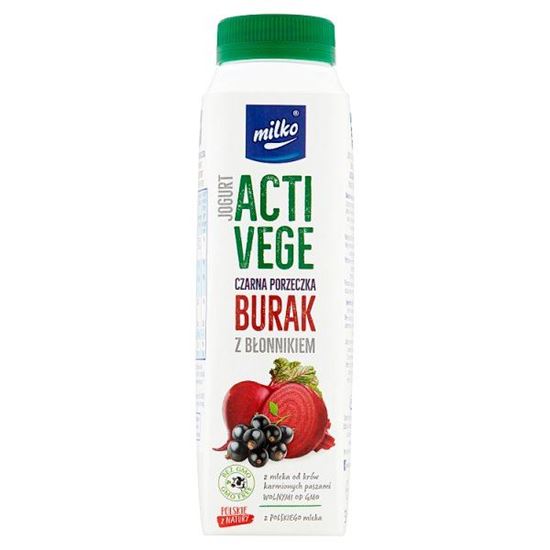Milko Acti Vege Jogurt czarna porzeczka burak z błonnikiem 330 ml