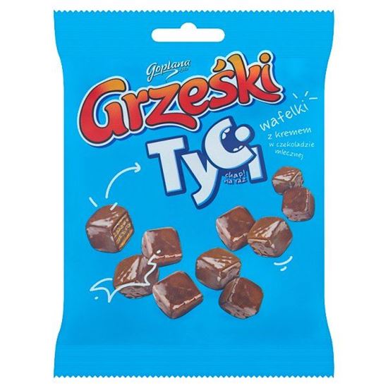 Grześki Tyci Mini wafelki z kremem o smaku kakaowym w czekoladzie mlecznej 140 g