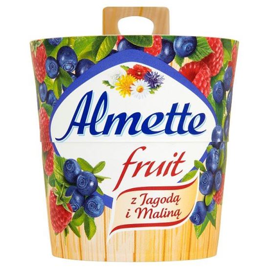 Almette Fruit z jagodą i maliną Puszysty serek twarogowy 150 g