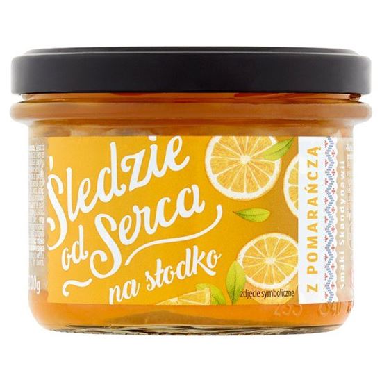 Contimax Śledzie od Serca Filety śledziowe krojone z pomarańczą 200 g