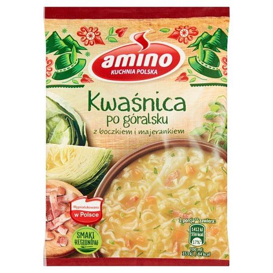 Amino Zupa błyskawiczna kwaśnica po góralsku z boczkiem i majerankiem 64 g
