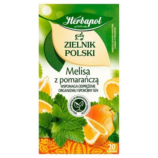 Herbapol Zielnik Polski Herbatka ziołowo-owocowa melisa z pomarańczą 35 g (20 x 1,75 g)