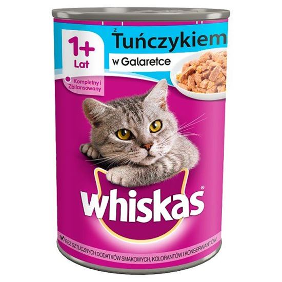 Whiskas 1+ lat Karma pełnoporcjowa z tuńczykiem w galaretce 400 g