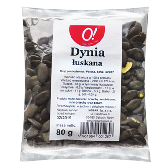 Obrazek O! Dynia łuskana 80 g