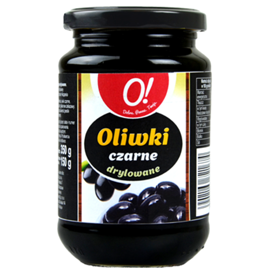 Obrazek O! Oliwki czarne drylowane 350 g