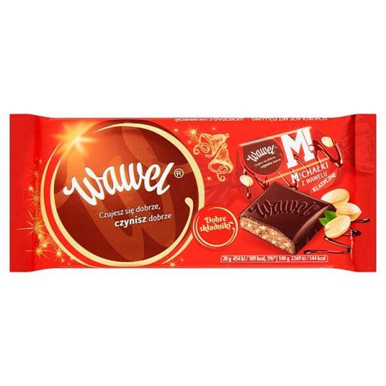 Wawel Michałki z Wawelu Klasyczne Czekolada z nadzieniem orzechowym 100 g