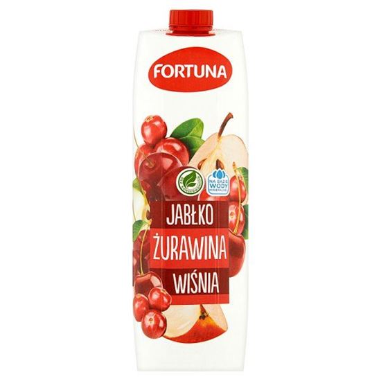 Fortuna Napój jabłko żurawina wiśnia 1 l