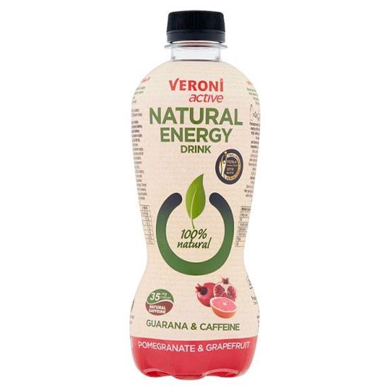 Veroni Active Natural Energy Drink Napój gazowany energetyzujący granat & grejpfrut 400 ml