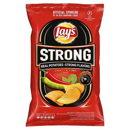 Lay's Strong Chipsy ziemniaczane karbowane o smaku ostrego chilli i limonki 130 g