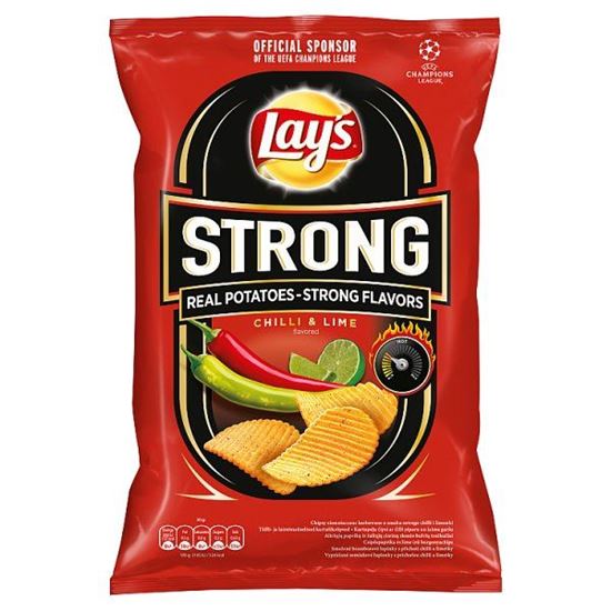Lay's Strong Chipsy ziemniaczane karbowane o smaku ostrego chilli i limonki 210 g