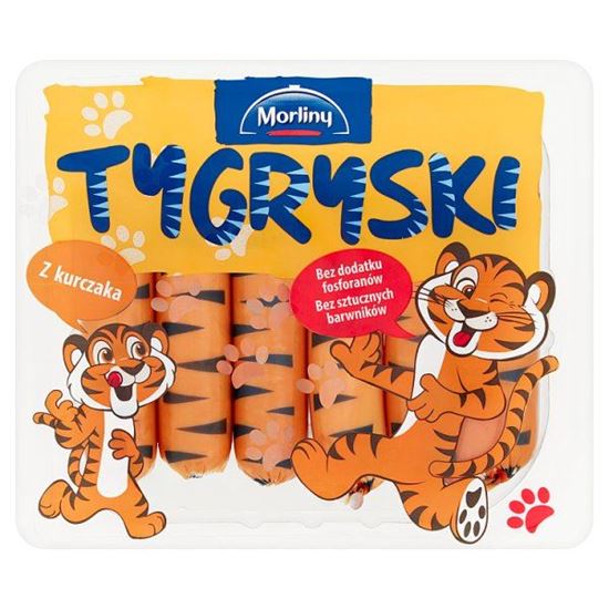 Morliny Tygryski Kiełbasa drobiowa 135 g