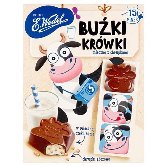E. Wedel Buźki krówki Pralinki z nadzieniem mlecznym i chrupkami zbożowymi 117 g