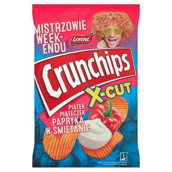 Crunchips X-Cut Chipsy ziemniaczane grubo krojone o smaku papryki w śmietanie 140 g