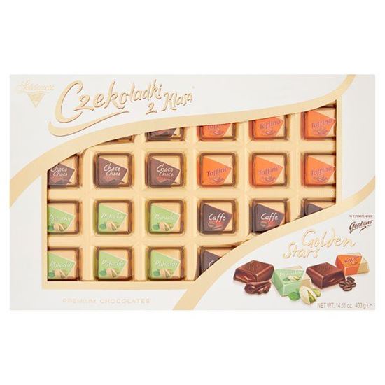 Solidarność Czekoladki z Klasą Golden Stars Czekoladki z aksamitnymi kremami 400 g