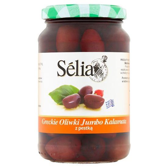 Sélia Greckie oliwki jumbo kalamata z pestką 370 g