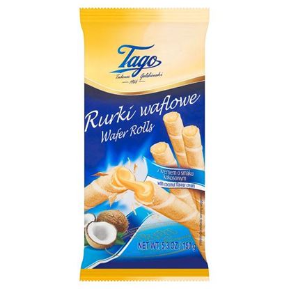 Tago Rurki waflowe z kremem o smaku kokosowym 150 g