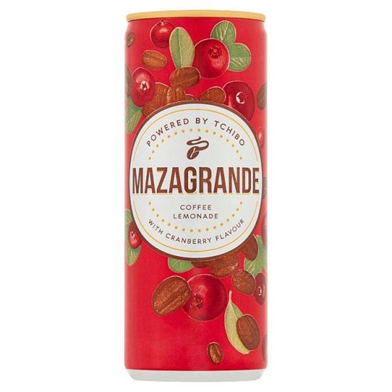 Mazagrande Napój gazowany z ekstraktem kawy o smaku żurawinowym 250 ml