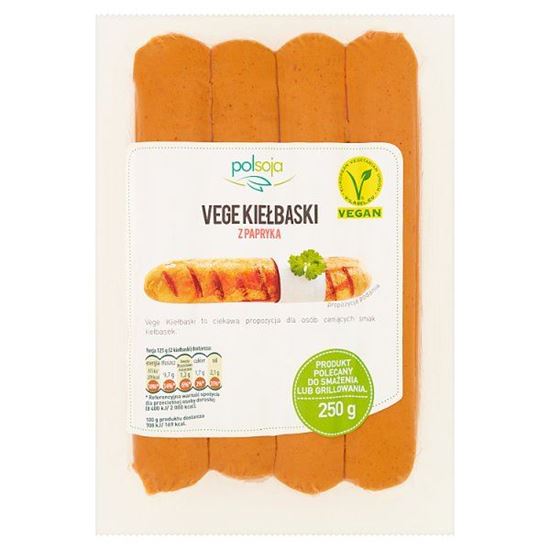 Polsoja Vege Kiełbaski z papryką 250 g