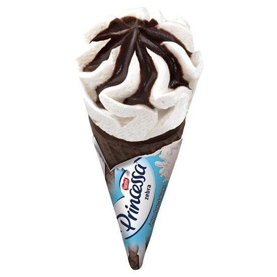 Princessa Zebra Lody śmietankowo-czekoladowe w kakaowym rożku waflowym 110 ml