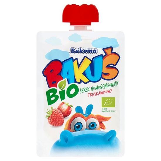 Bakoma Bakuś Bio serek homogenizowany truskawkowy 80 g