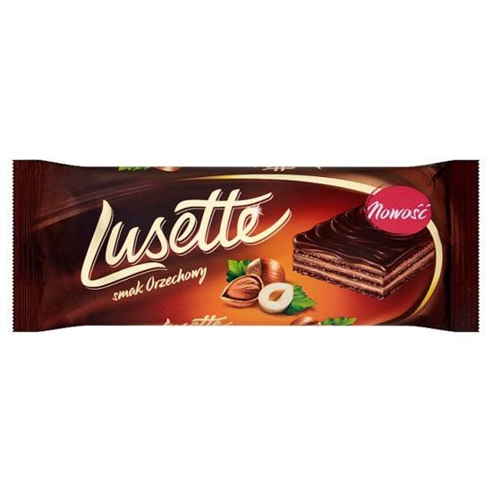 Lusette smak orzechowy Ciemny wafelek z kremowym nadzieniem 50 g
