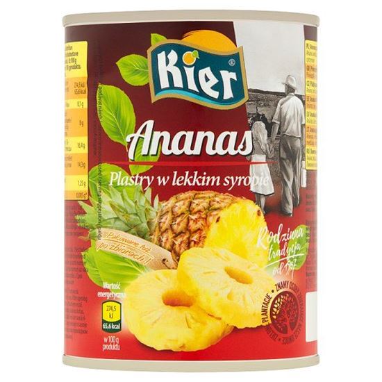 Kier Ananas plastry w lekkim syropie 565 g