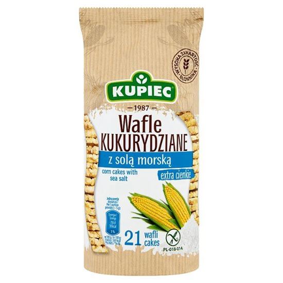Kupiec Wafle kukurydziane z solą morską 105 g (21 sztuk)