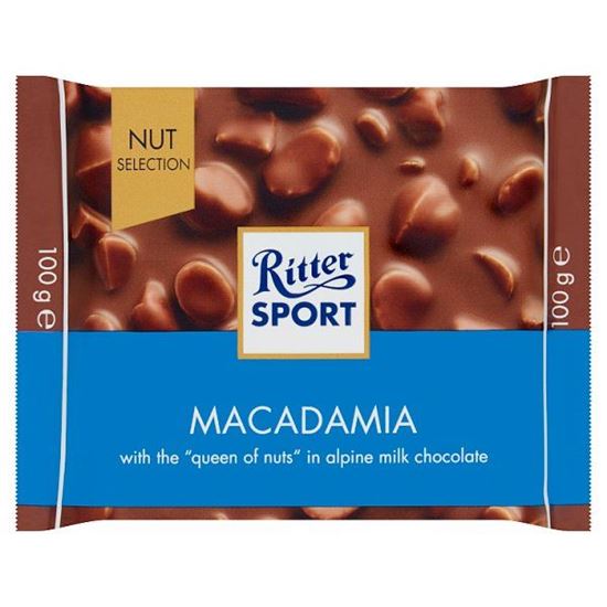 Ritter Sport Czekolada mleczna z kawałkami orzechów makadamia 100 g
