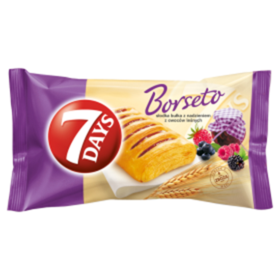 Obrazek 7 Days Borseto Słodka bułka z nadzieniem z owoców leśnych 80 g