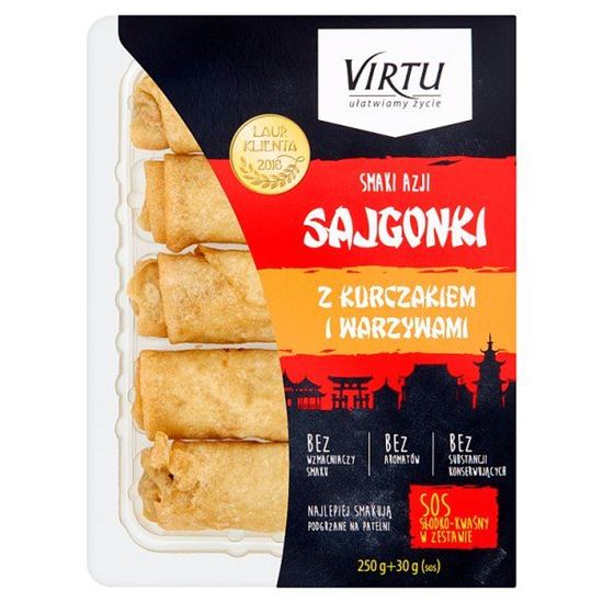 Virtu Smaki Azji Sajgonki z kurczakiem i warzywami 250 g + sos słodko-kwaśny 30 g