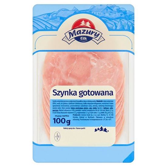 Mazury Ełk Szynka gotowana 100 g