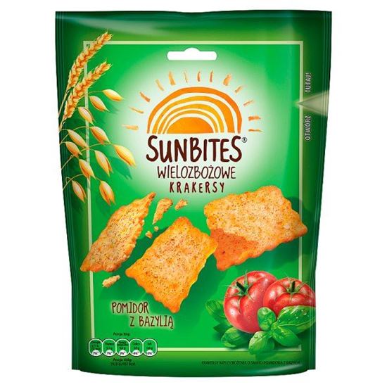 Sunbites Wielozbożowe krakersy pomidor z bazylią 100 g