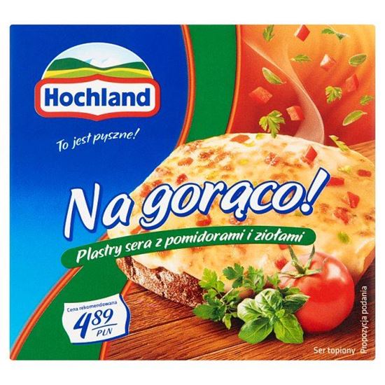 Hochland Na gorąco! Plastry sera z pomidorami i ziołami 144 g