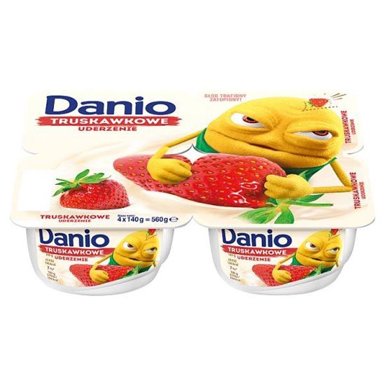 Danone Danio Serek homogenizowany truskawkowy 560 g (4 x 140 g)