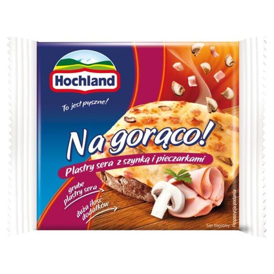 Hochland Na gorąco! Plastry sera z szynką i pieczarkami 144 g