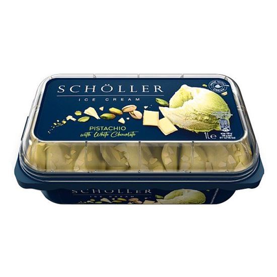 Schöller Lody pistacjowe i lody z białą czekoladą z wiórkami z białej czekolady 1 l