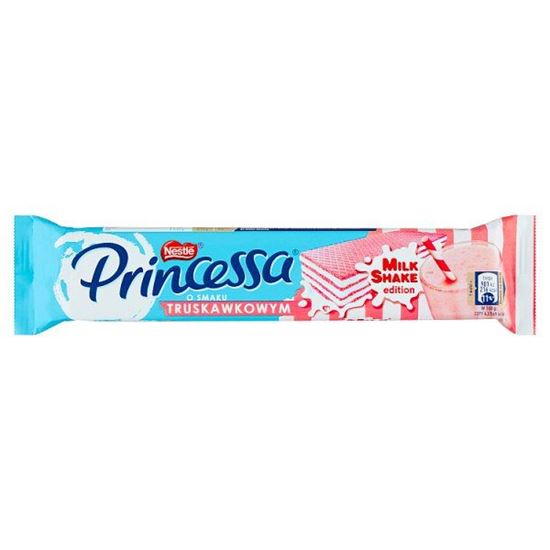 Princessa Kolorowy wafel przekładany mlecznym kremem o smaku truskawkowym 38 g