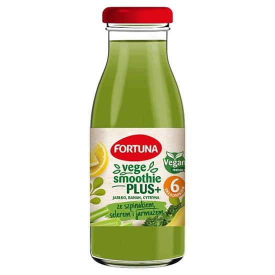 Fortuna Vege Smoothie Plus+ jabłko banan cytryna ze szpinakiem selerem i jarmużem 250 ml