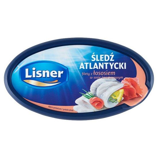 Lisner Śledź atlantycki filety z łososiem w sosie śmietanowym 280 g