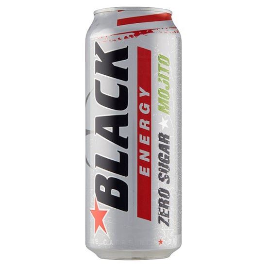 Black Energy Zero Sugar Gazowany napój energetyzujący o smaku limonka mięta 500 ml
