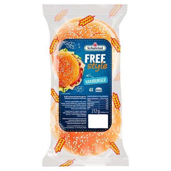 Schulstad Free Style Bułki pszenne do hamburgerów 212 g (4 x 53 g)