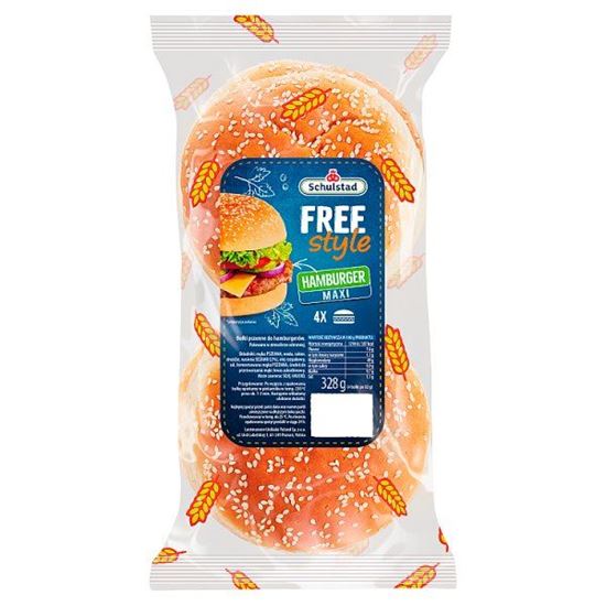 Schulstad Free Style Maxi Bułki pszenne do hamburgerów 328 g (4 x 82 g)