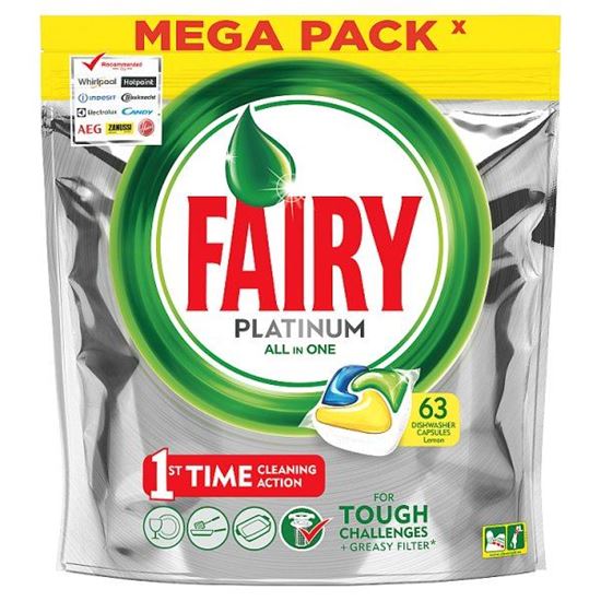 Fairy Platinum All in One Lemon Kapsułki do zmywarki 63 sztuk