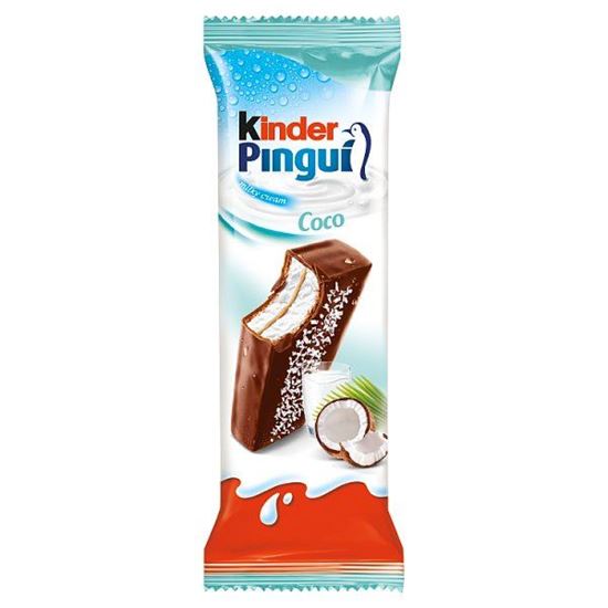 Kinder Pingui Coco Biszkopt z mlecznym i kokosowym nadzieniem pokryty mleczną czekoladą 30 g
