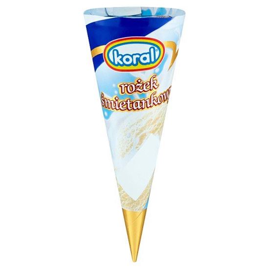 Koral Lody śmietankowe w rożku waflowym z sosem czekoladowym 110 ml