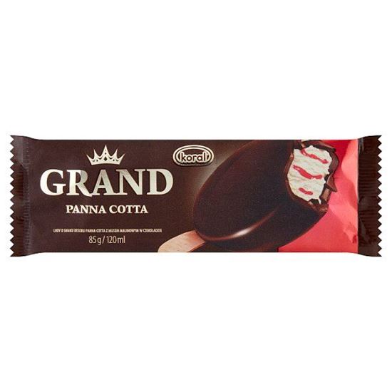 Koral Grand Gold Lody o smaku deseru panna cotta z musem malinowym w czekoladzie 120 ml