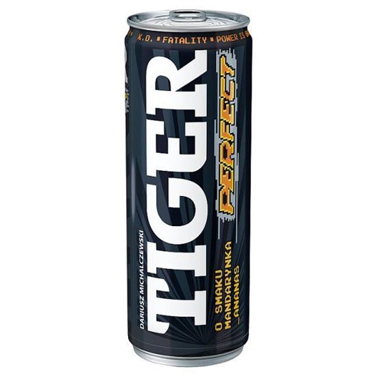 Tiger Perfect Gazowany napój energetyzujący o smaku mandarynka-ananas 250 ml
