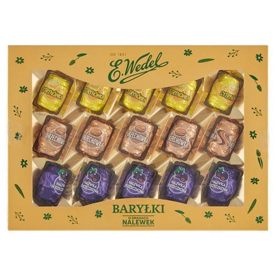 E. Wedel Baryłki o smakach nalewek z alkoholem w czekoladzie deserowej 300 g