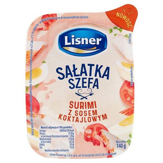 Lisner Sałatka szefa surimi z sosem koktajlowym 140 g